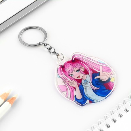 Key keychain children's acrylic "Cool girl", 5.9 x 6.7 cm-3