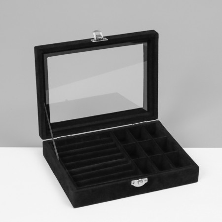 Steam for jewelry "Casket", 8 stripes, 9 cells, 20 × 15 × 4.5, black color-2