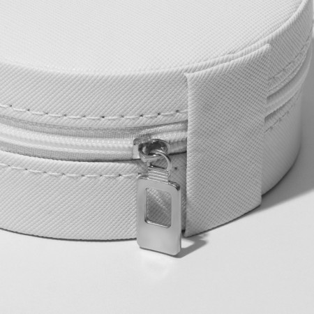 Organizer for storage of jewelry "Casket Portable Circle", 9.8 × 9.8 × 4.5 cm, white color-5