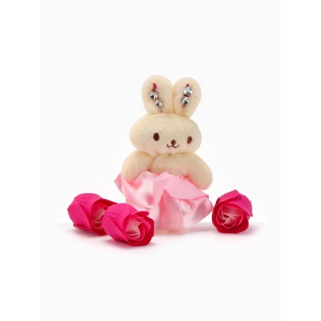 A set of soap roses in a box is 8 pieces, pink-white with a bunny-7