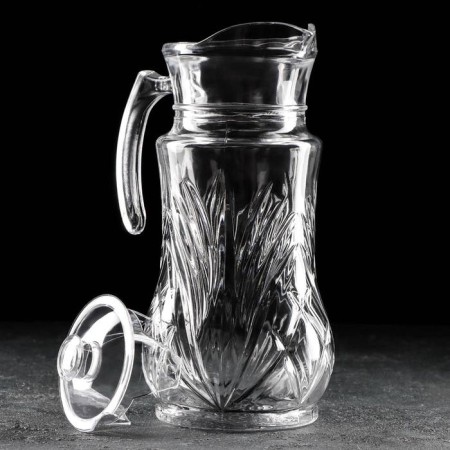 Kuvshin "Leah", 1.6 l, 17 × 12.5 × 25.5 cm, glass, transparent-1