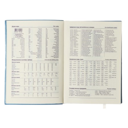 The diary is undathed, PVC cover, A5 format, 140 sheets in a cage, tinted cut, mix-6
