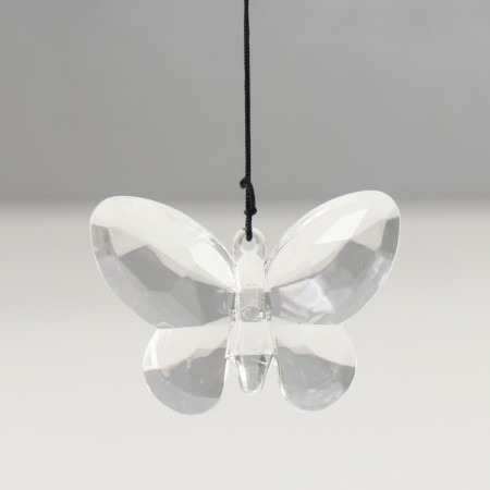 Wind music metal, tree "Crystal butterflies" 5 tubes 60x9x9 cm-3