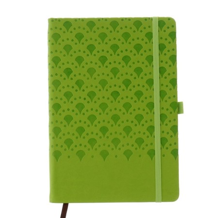Diary Leduced A6, 100 sheets in a cage, elastic band, leatherette cover, mix-4