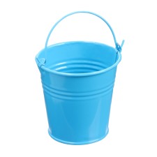 Bucket of decorative, average: height 8 cm, diameter 8 cm, blue