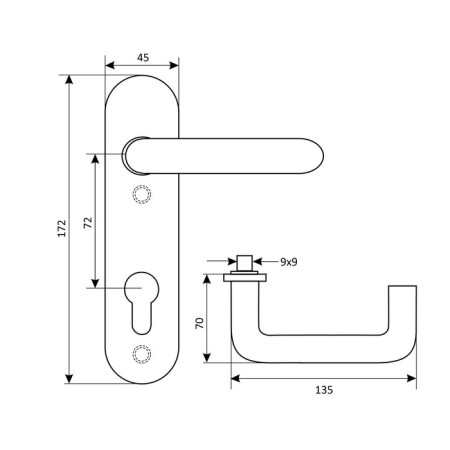 Standard Standard Standard Builder 1303 Cherry M/O 72 mm for technical doors-3