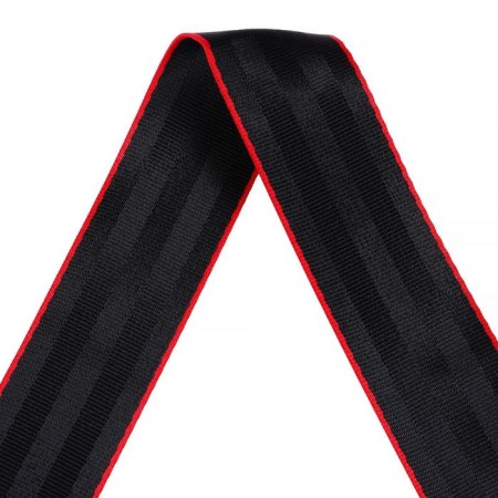 Nylon tape, belt 4.8 cm × 5 m, black with red edging-1