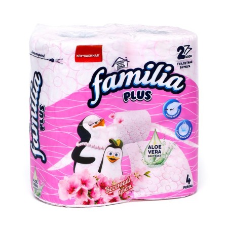 Familia plus toilet paper "Spring", 2 layers, 4 rolls