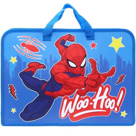 Plastic folder with A4 handles, on a zipper, 80x330x240 mm, spider-man-3