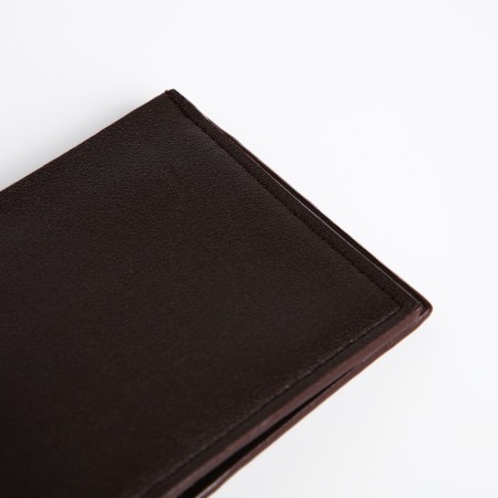 Male purse without fastener, department for maps, for bills, brown color-2
