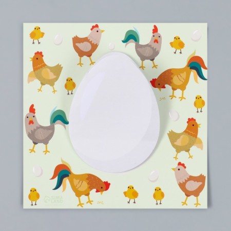 Magnet with a block for the records "Chicken or egg?" 12.5x12.5 cm-7