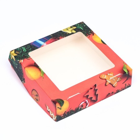 Folding box with the Orange window, 15 x 15 x 4 cm-2