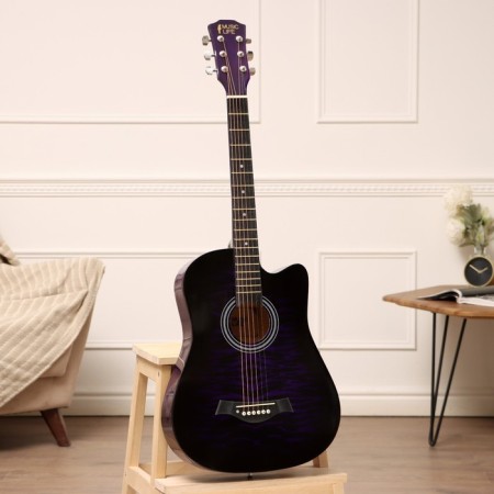 Acoustic guitar Music Life QD-H38Q-HW, purple