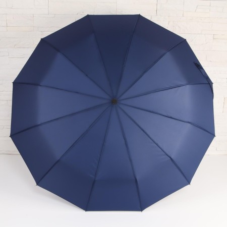 Automatic umbrella "Lanford", 3 additions, 12 spokes, r = 53 cm, dark blue color-6