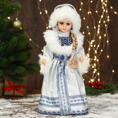 Snow Maiden "In a fur coat with patterns" moves, 19x40 cm
