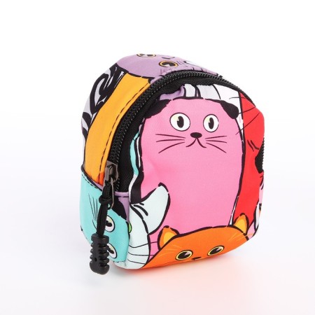 School backpack from textiles with a zipper, 4 pockets, wallet, colorful color-8