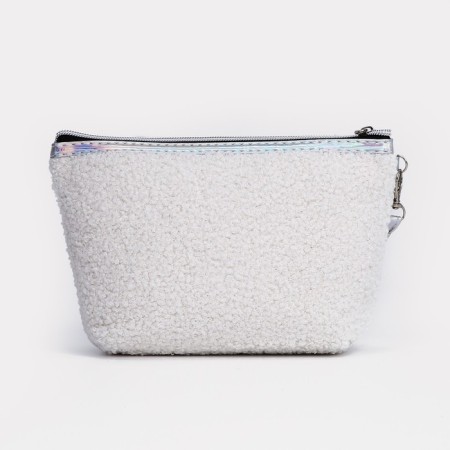 Cosmetic bag with lightning, white/silver color-1
