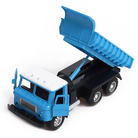 Metal truck "dump truck", inertial, blue color-3