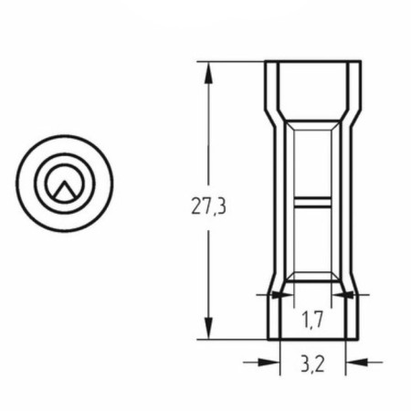 Connective sleeve isolated L-27.3 mm nylon 0.5-1.5 mm² (GSI) 1.5/GSI-N 0.5-1.5) red-2
