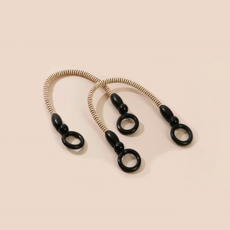 Handles for a bag, 2 pcs, waxed cord, 46 ± 1 × 4.5 cm, black color-1