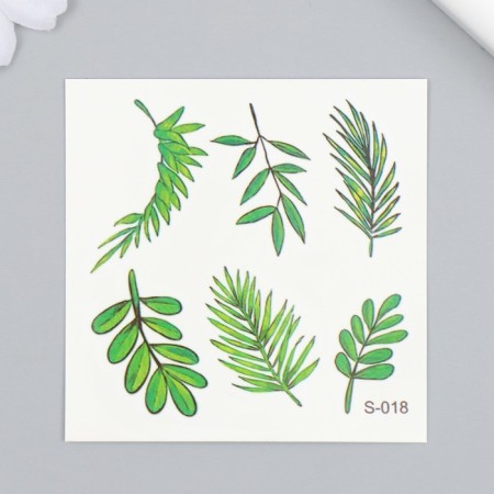 Tattoo on the body color "leaflets" 6x6 cm