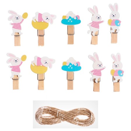 Decorative “Bunnies” Prischelings set 10 pcs., 1.5 × 12 × 14 cm-1