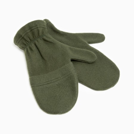 Men's mittens with a folding top of fleece, khaki color