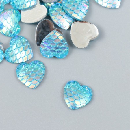 Decor for creativity Plastic "Scales Blue - Heart" 1.2x1.2 cm