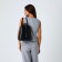 City backpack of artificial leather with lightning, black color