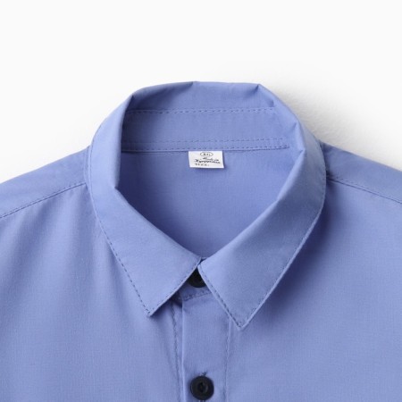 School shirt for a boy, dark blue color, height 146 cm-1