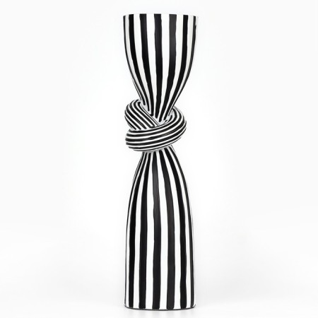 Click for one candle "Knot", white-black color 39 x 10.5 x 10.5 cm-1