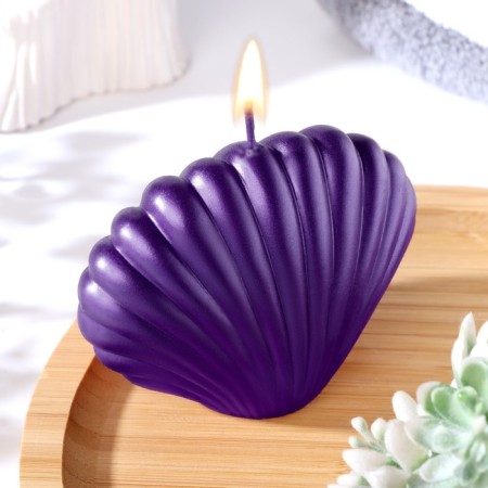 Figure candle "shell", 4x9x6.5 cm, purple