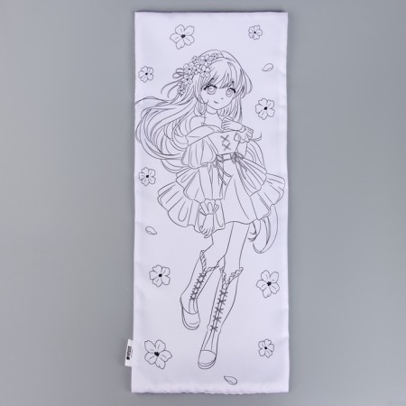 Pillowcase for coloring "Girl in flowers", 30 x 70 cm-2