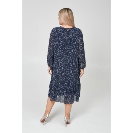 Women's dress, size 62, dark blue color-3