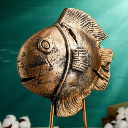 Figure "Fish on the stand" of bronze, 36cm-2