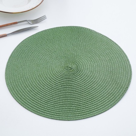 Serving napkin on the table “Loft”, d = 38 cm, green color-10