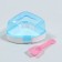 A corner bath for rodents with a spatula, 14 x 10.4 cm, blue
