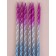 Candles for the Cake "High Spiral", 6 pcs, pink gradient, silver, blue