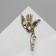 Brooch "Bird" bright with pearls, colored in gold
