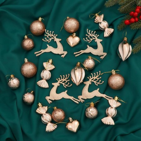 Set of jewelry plastic 22 pcs "Frosty day" gold