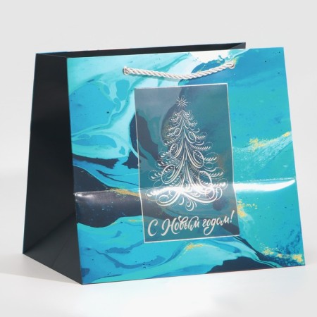 Laminated “marble” package, 25 x 23 x 18 cm, new year-3