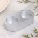 Gypsum Climber from gypsum for two candles oval, 12x6x3cm, silver