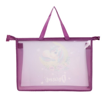 Folder with A4 handles, 335 x 235 x 55 mm, plastic, pens, Calligrata "Unicorn-2