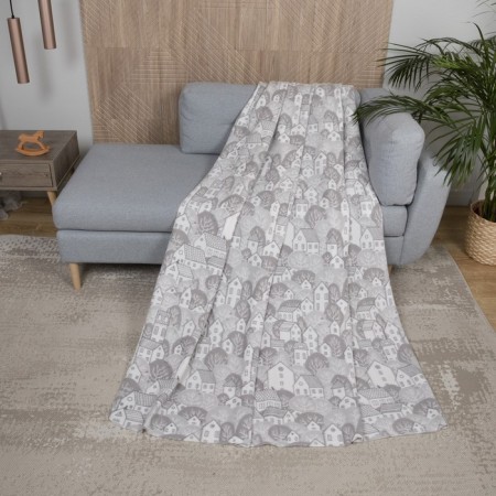 Fleet blanket "houses", size 150x200 cm, color gray color-3