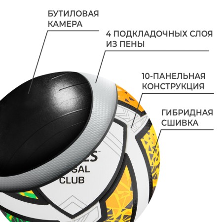 Futasal ball Torres Futsal Club FS323764, PU, ​​hybrid stitching, 10 panels, p. 4-2