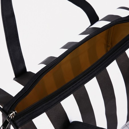 Sports bag with lightning, 2 outer pockets, long belt, black/white color-4
