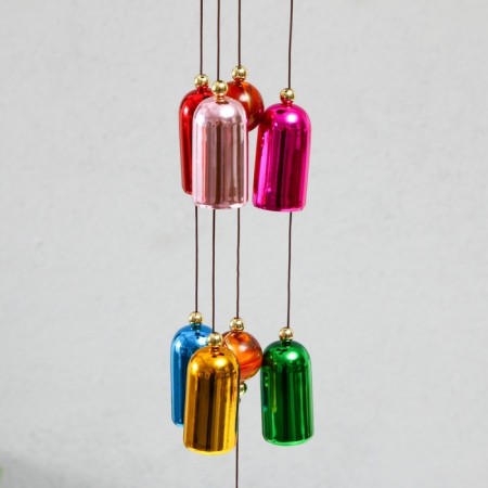 Wind Music Metal "Elephants and 6 Color Bells" 55x5x4.2 cm-2