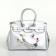 Women's bag on the Textura valve, small size, silver color