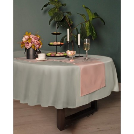 Round tablecloth, size 160x160 cm, color light gray