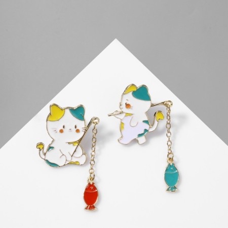 Set of icons (2 pcs.) "Japan" cats, color in gold-2